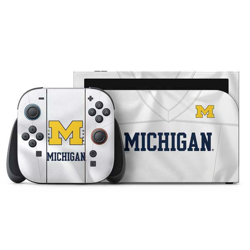 University of Michigan White Jersey Nintendo Switch 2 (2025) with Joy-Con Skin
